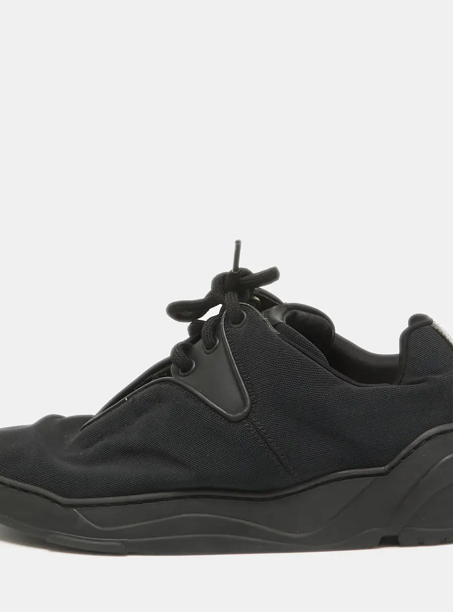 Dior Black Canvas and Leather Lace Up Sneakers Size 39