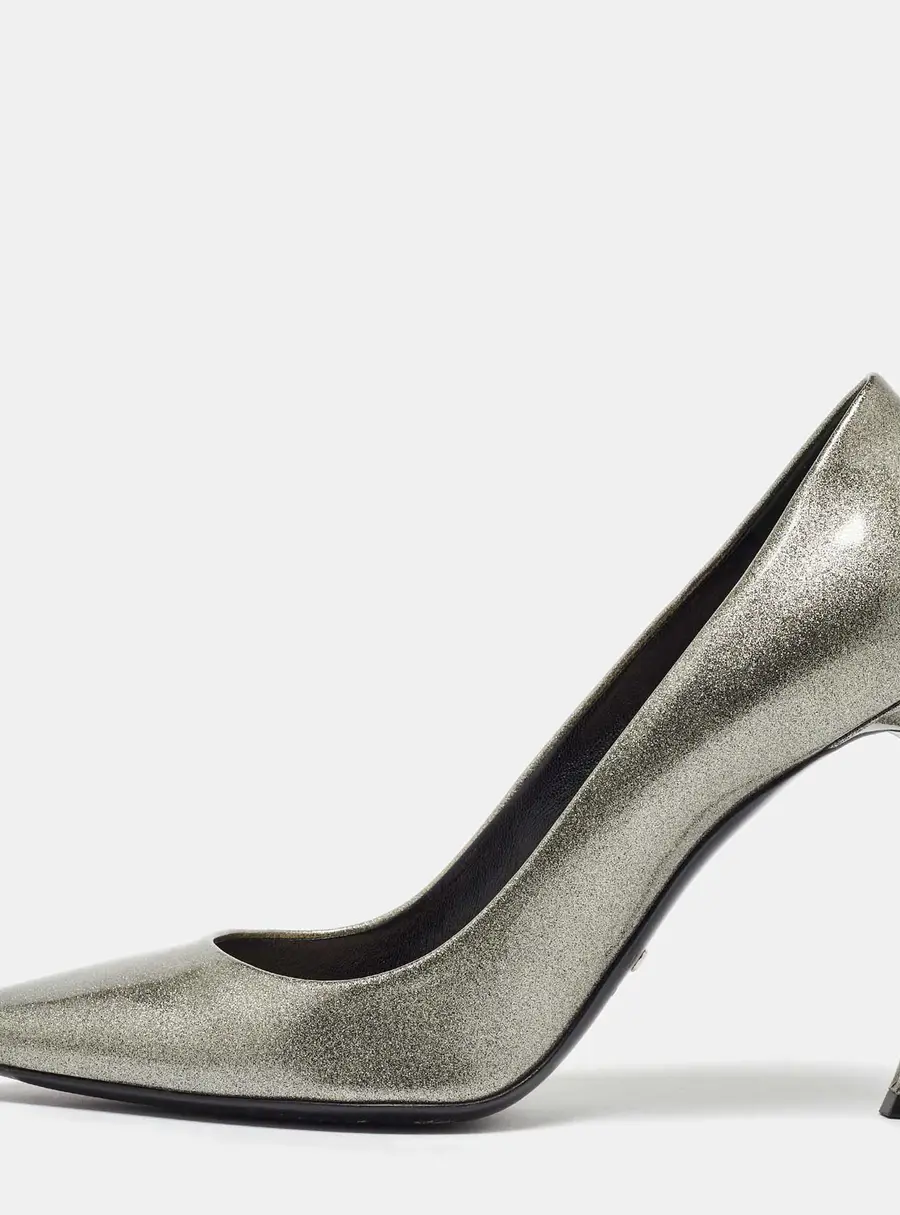 Dior Silver Patent Leather Pointed Toe Pumps Size 40