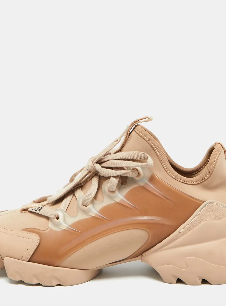 Dior Beige Neoprene and Rubber D-Connect Sneakers Size 38.5