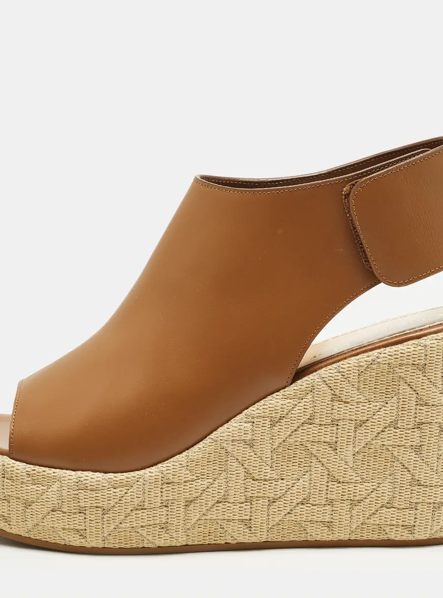 Dior Attitude Size 40 Brown Leather Wedge Sandals