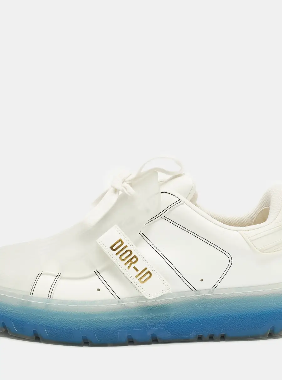 Dior ID Size 38.5 Transparent/White Leather and Rubber Lace Up Sneakers