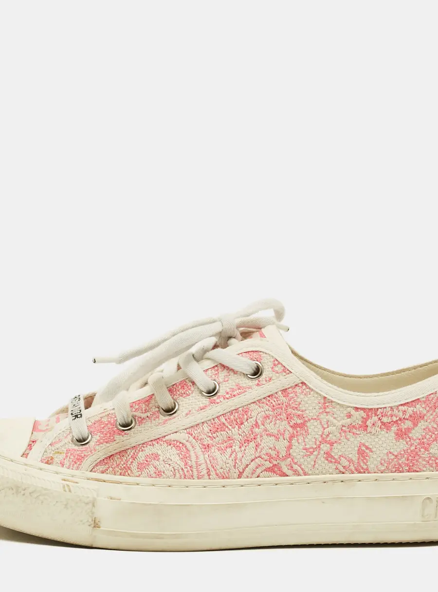 Dior Walk'n'Dior Size 37 Brush Pink/White Jacquard Low Top Sneakers