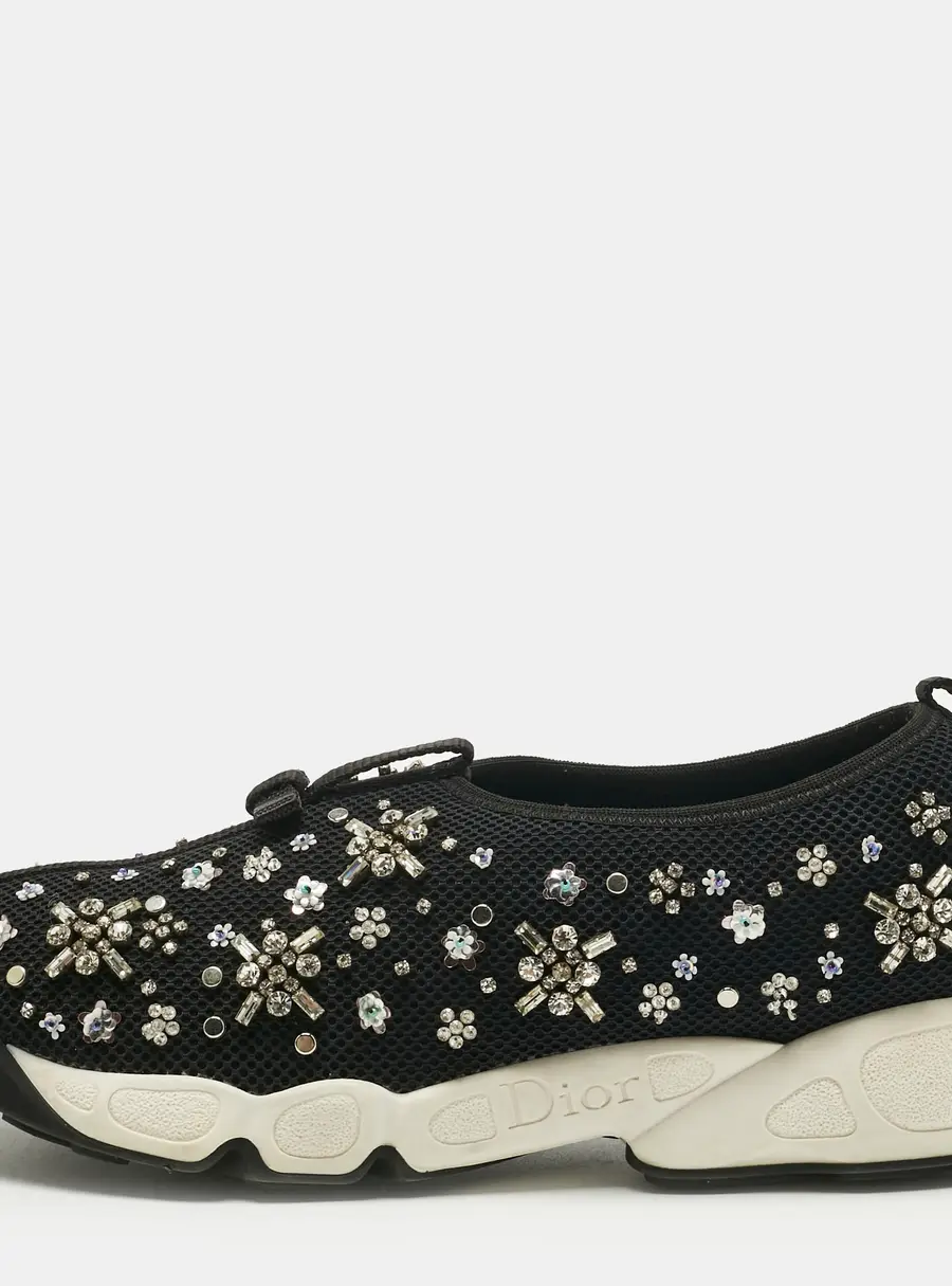 Dior Black Mesh Fusion Low Top Sneakers Size 39