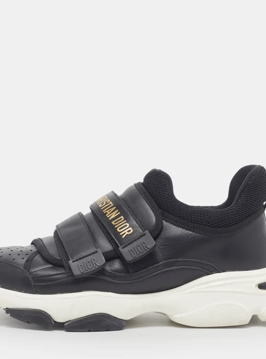 Dior D Wander Size 39.5 Black Leather and Mesh Low Top Sneakers