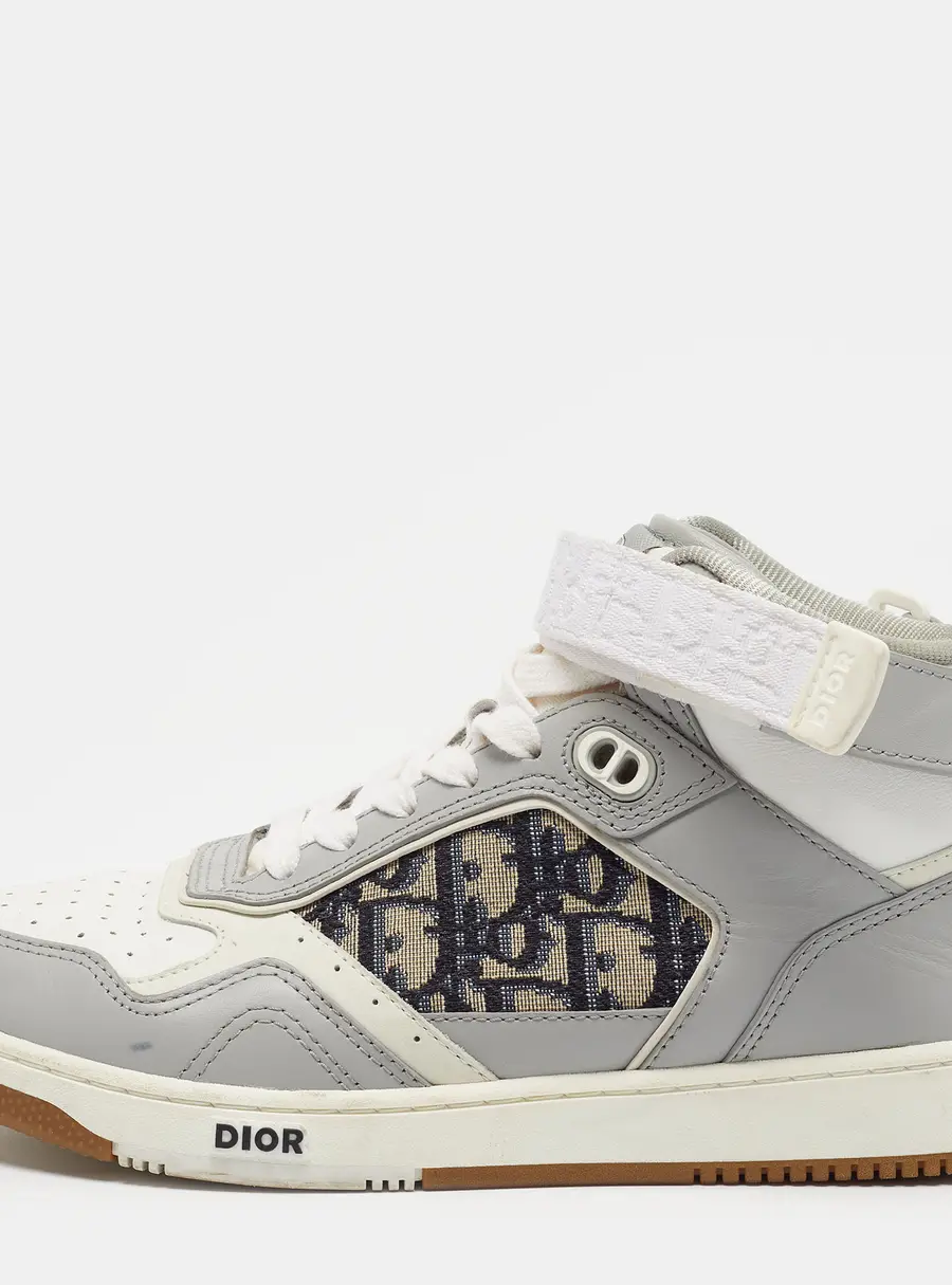 Dior B27 Size 37 Multicolor Oblique Jacquard and Leather High Top Sneakers