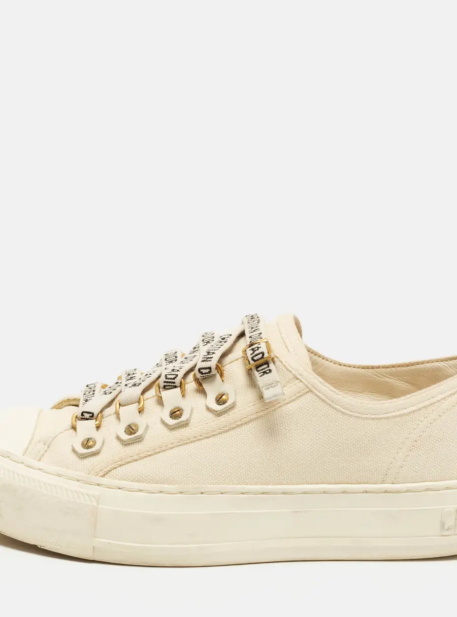 Dior Walk'n'Dior Size 35.5 White Canvas Low Top Sneakers
