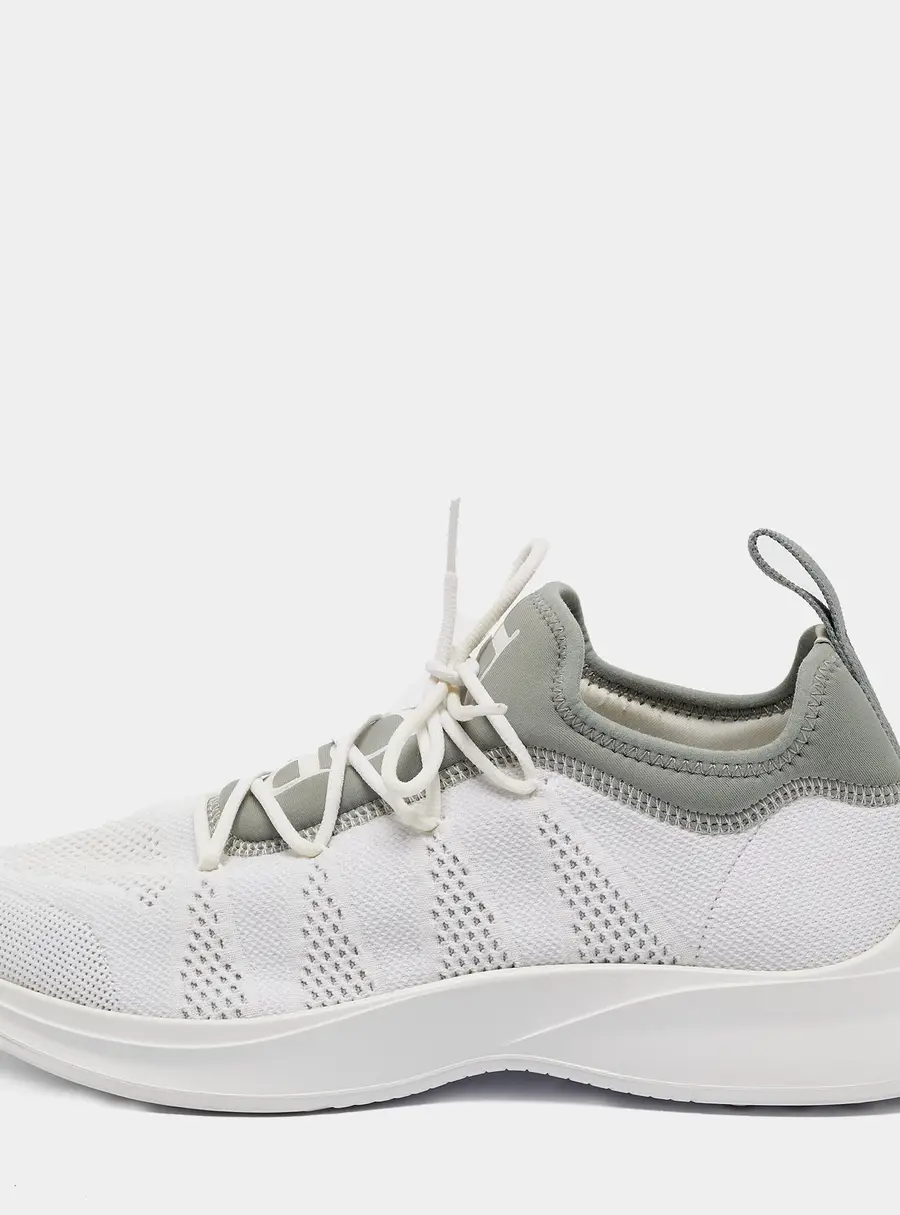 Dior B25 Size 41 White/Green Neoprene and Technical Mesh Lace Up Sneakers