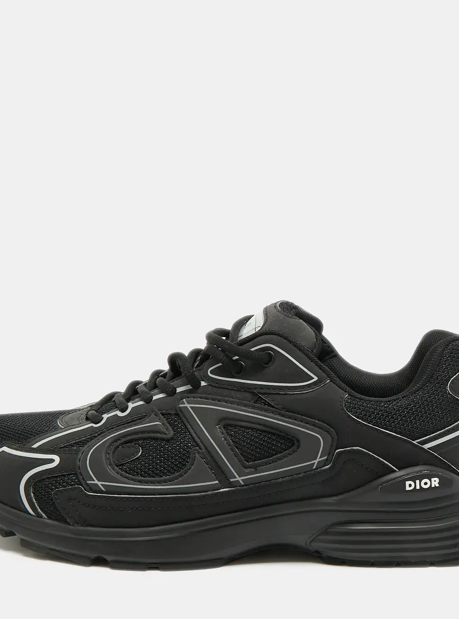 Dior B30 Countdown Size 41 Black Leather and Mesh Lace Up Sneakers