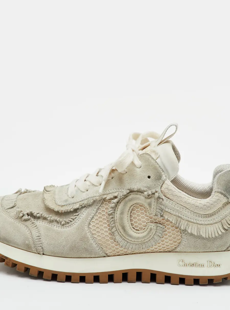 Dior C'est Dior Size 41 Off White Suede Low Top Sneakers
