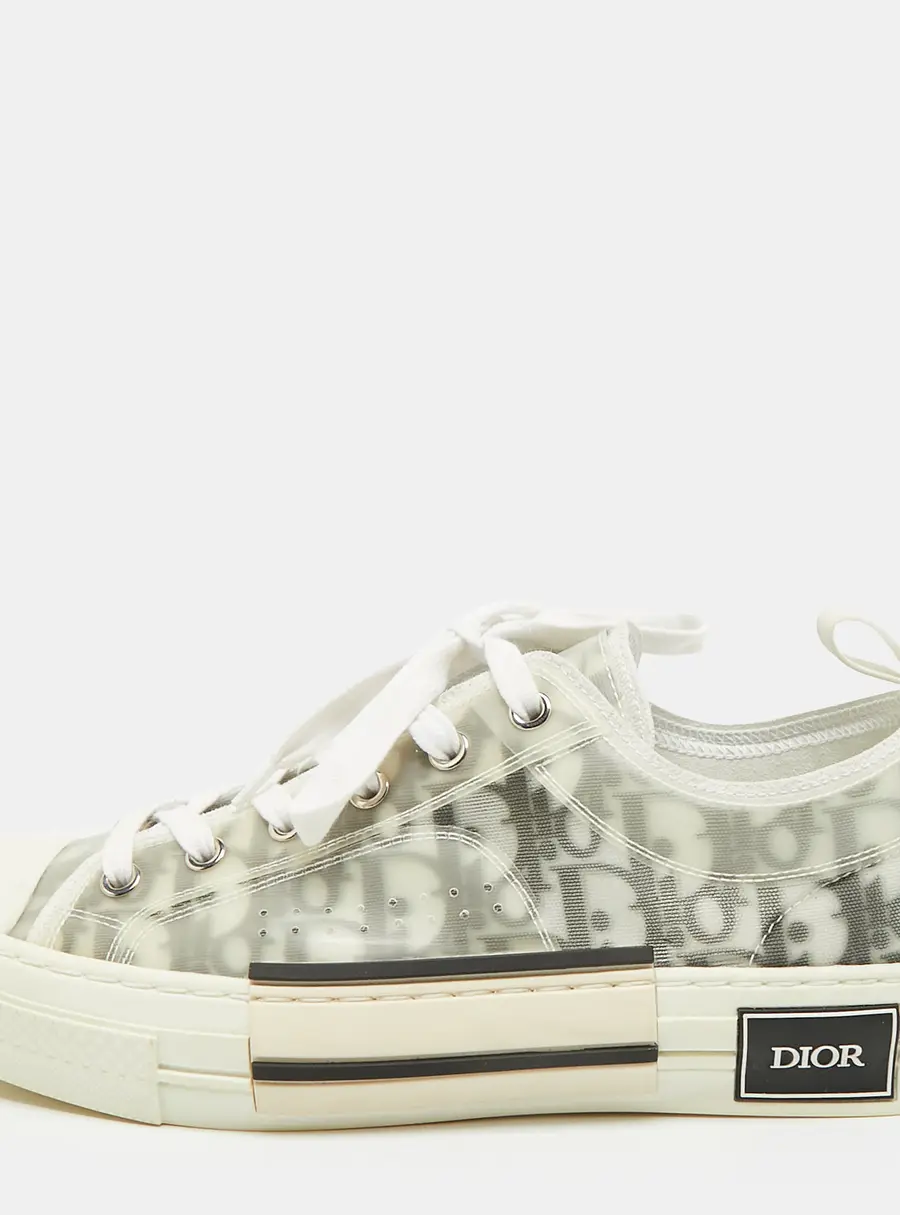 Dior B23 Size 40 Two Tone Oblique Mesh and PVC Low Top Sneakers