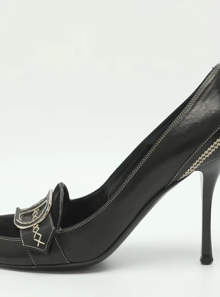 Dior Size 37 Black Leather Pumps