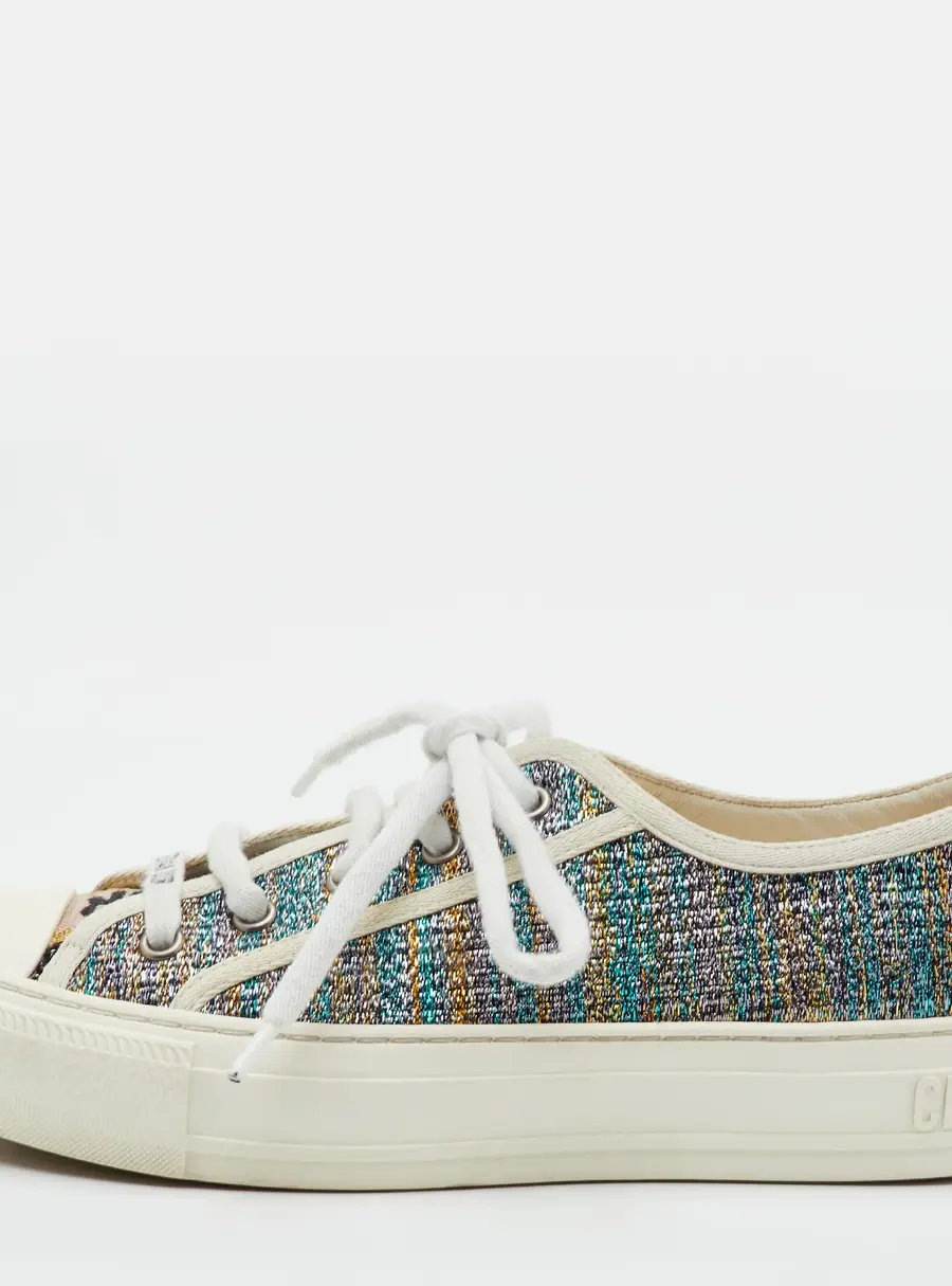 Dior Walk'n'Dior Size 36 Multicolor Metallic Lurex Fabric Low Top Sneakers