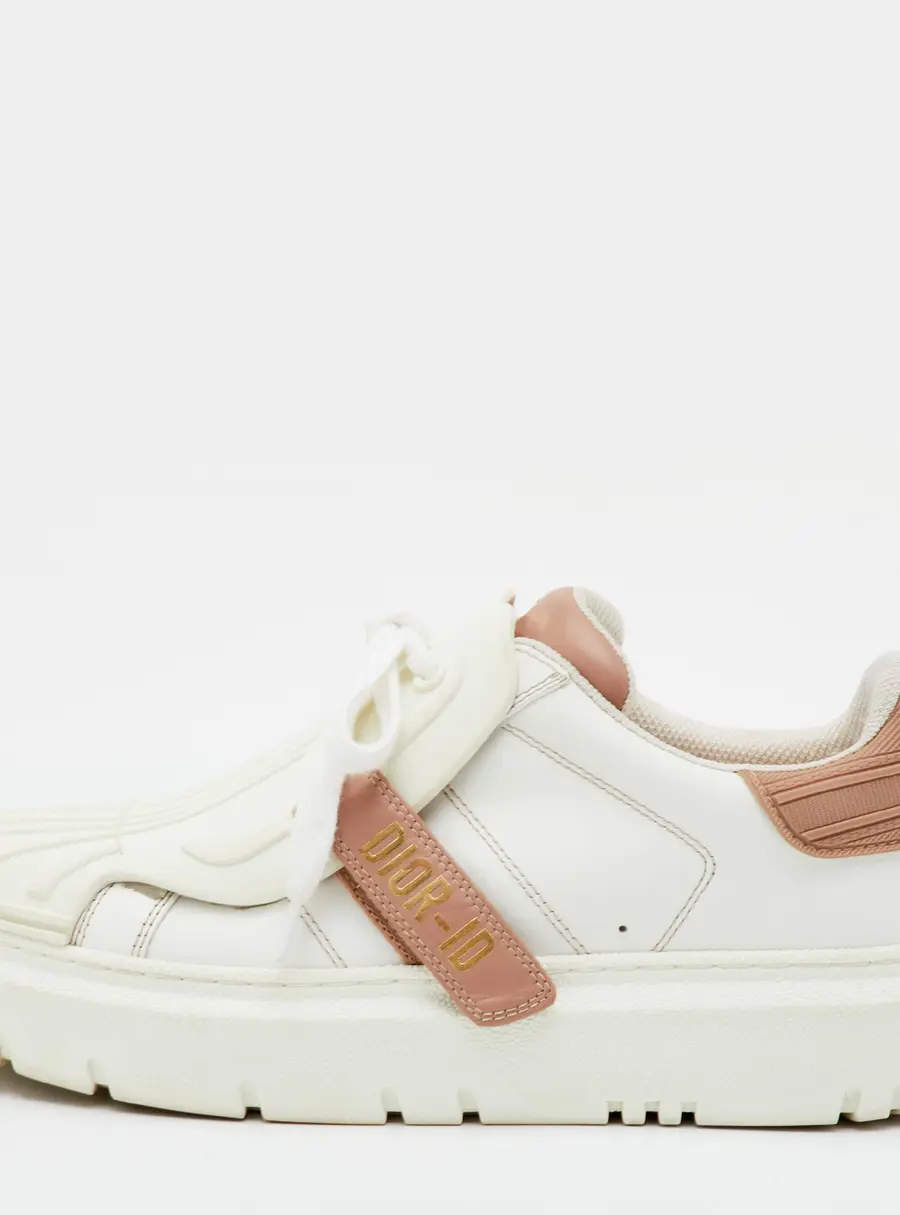 Dior Dior ID Size 36.5 White/Beige Leather and Rubber Low Top Sneakers