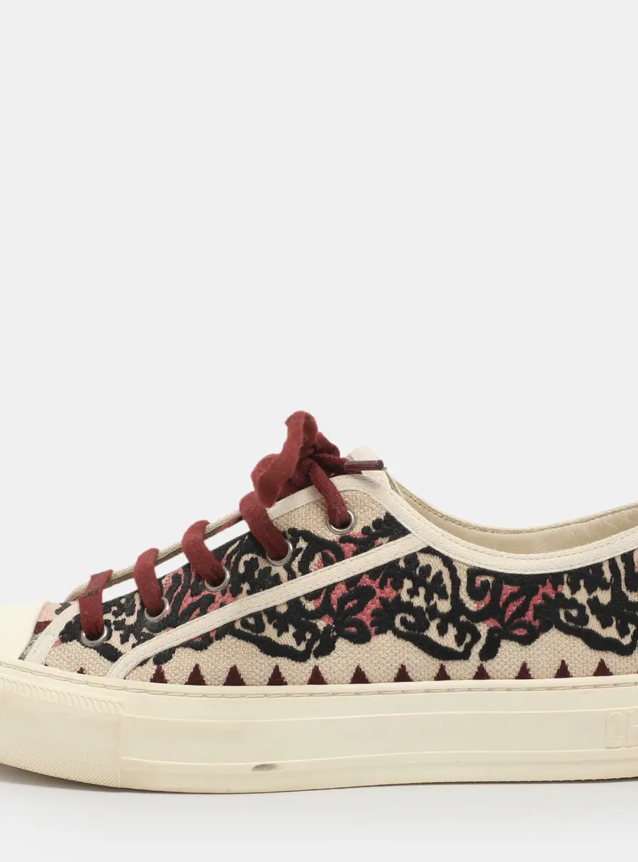 Dior Walk'n'Dior Size 38 Multicolor Jacquard Low Top Sneakers
