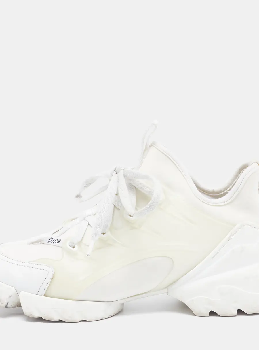 Dior D-Connect Size 36 White Neoprene and Rubber Low Top Sneakers