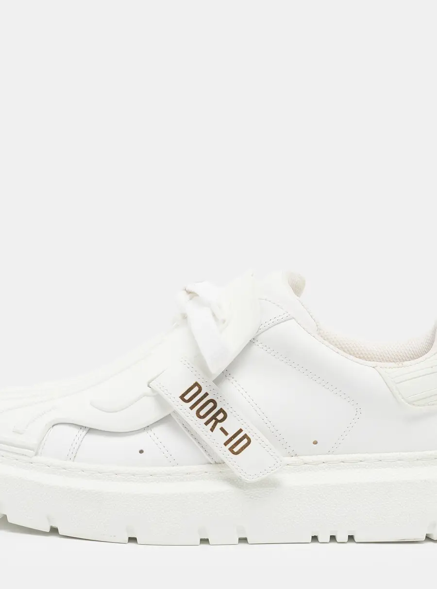 Dior Dior ID Size 36.5 White Leather and Rubber Lace Up Sneakers