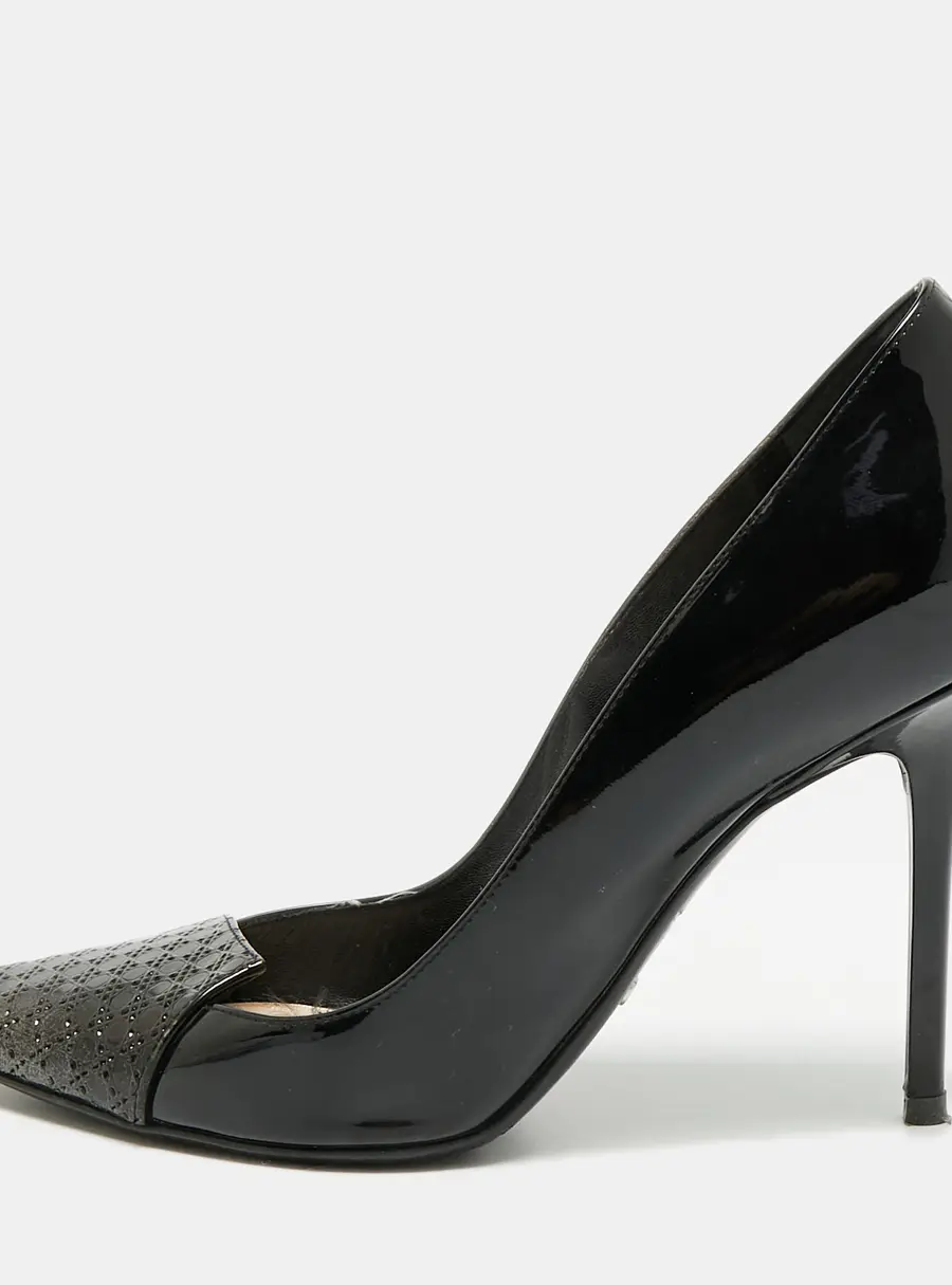 Dior Cherie Size 39.5 Black Patent Leather Pumps