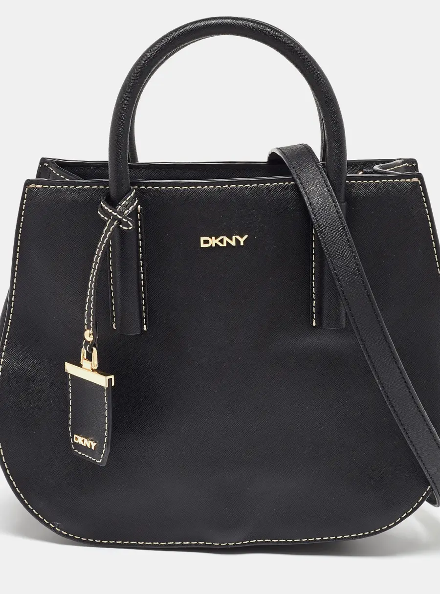 Dkny Black Saffiano Leather Tote Bag