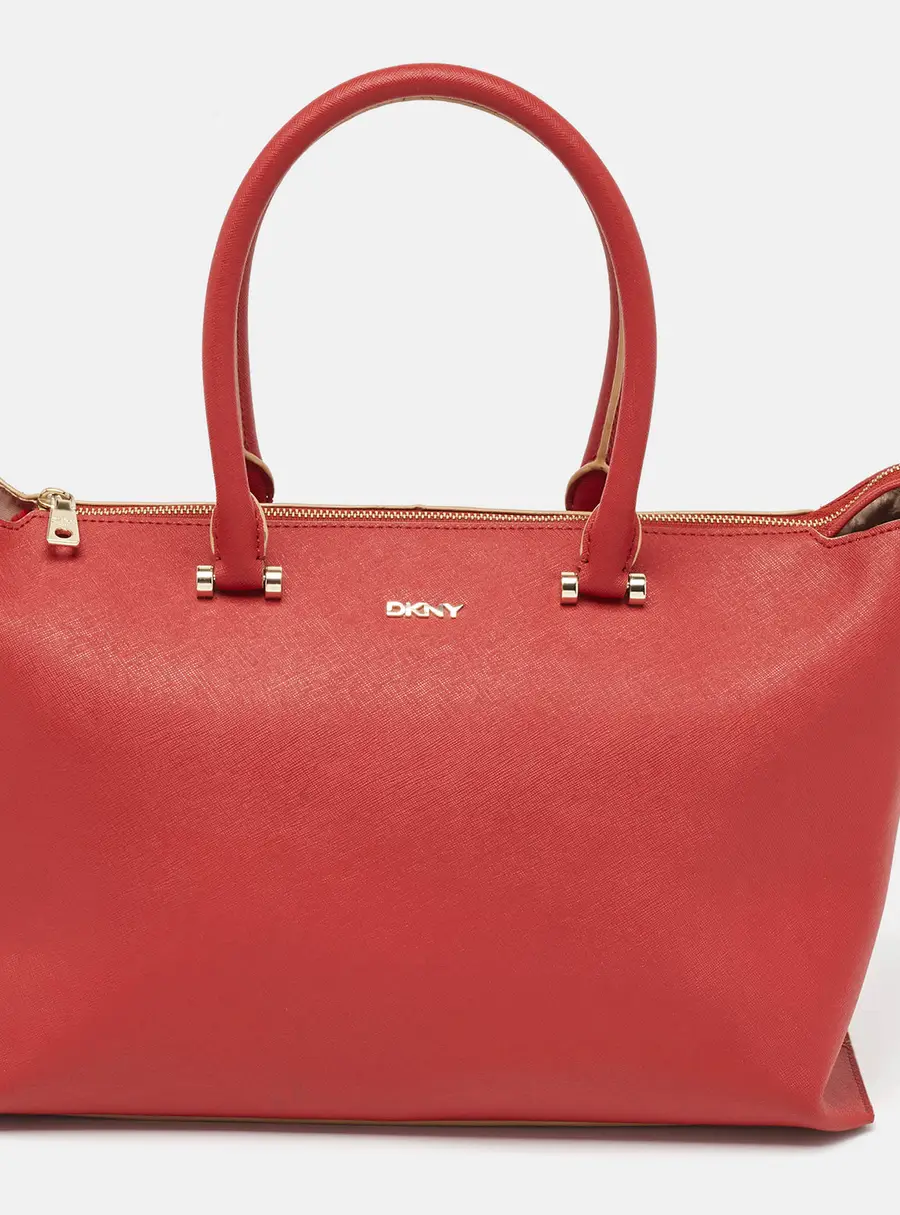 Dkny Bryant Park Red Leather Tote Bag