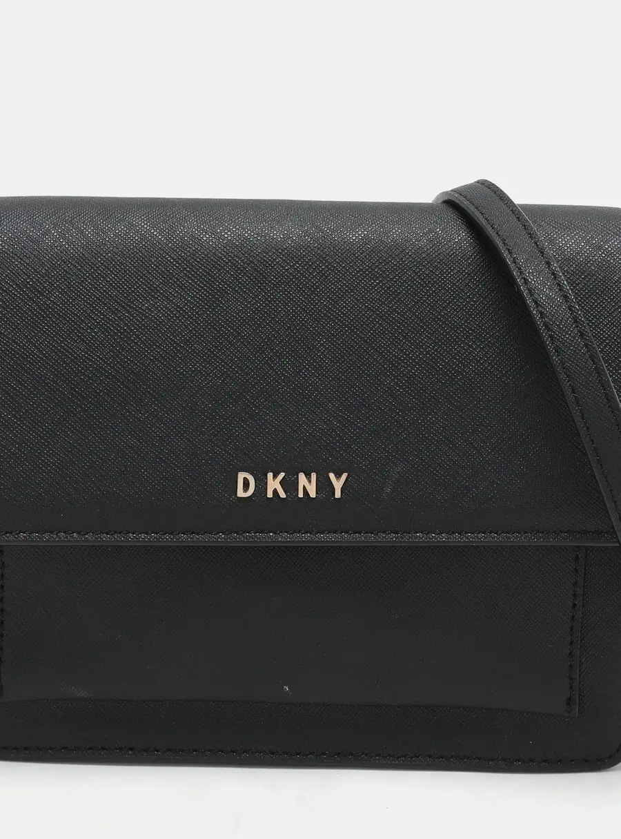 DKNY Black Leather Bryant Park Crossbody Bag