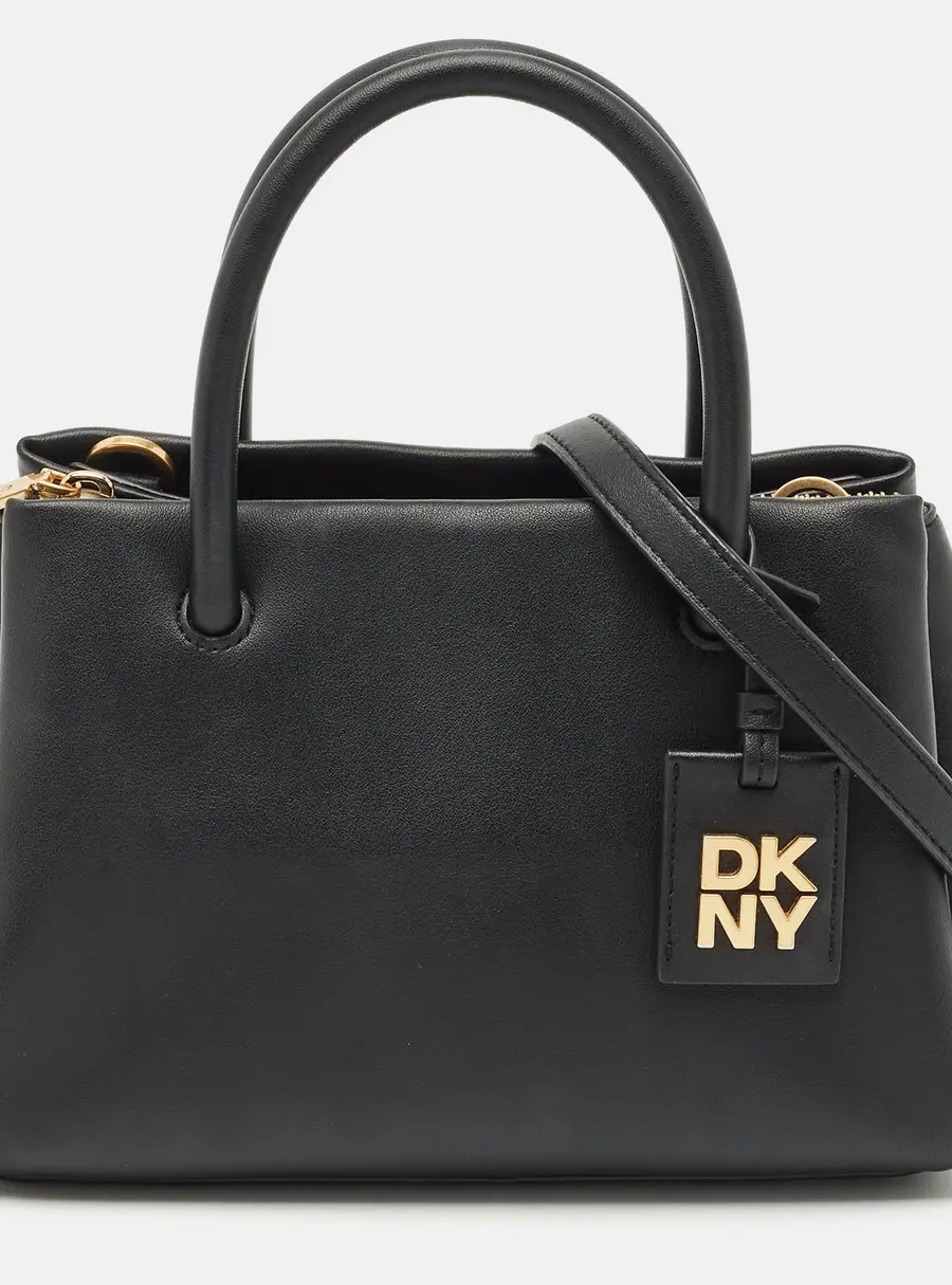 DKNY Black Leather Small Dixie Tote
