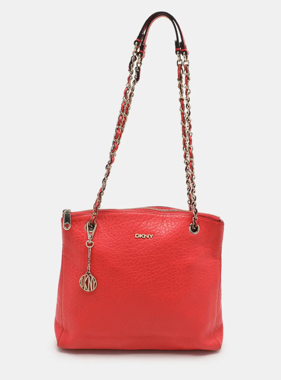 Dkny Red Leather Shoulder Bags
