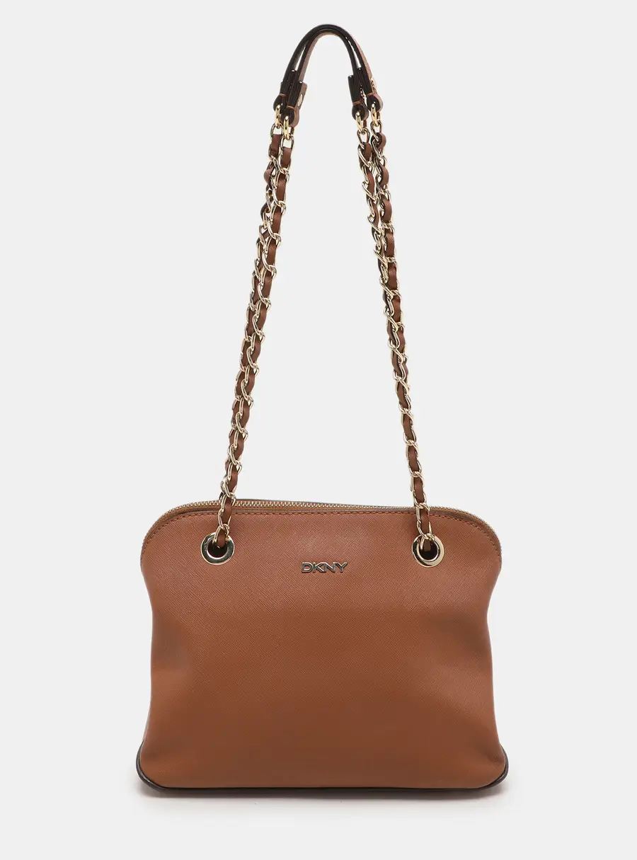 DKNY Brown Leather Bryant Park Shoulder Bags