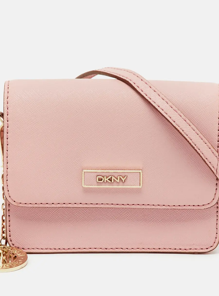 DKNY Light Pink Saffiano Leather Bryant Mini Crossbody Bag