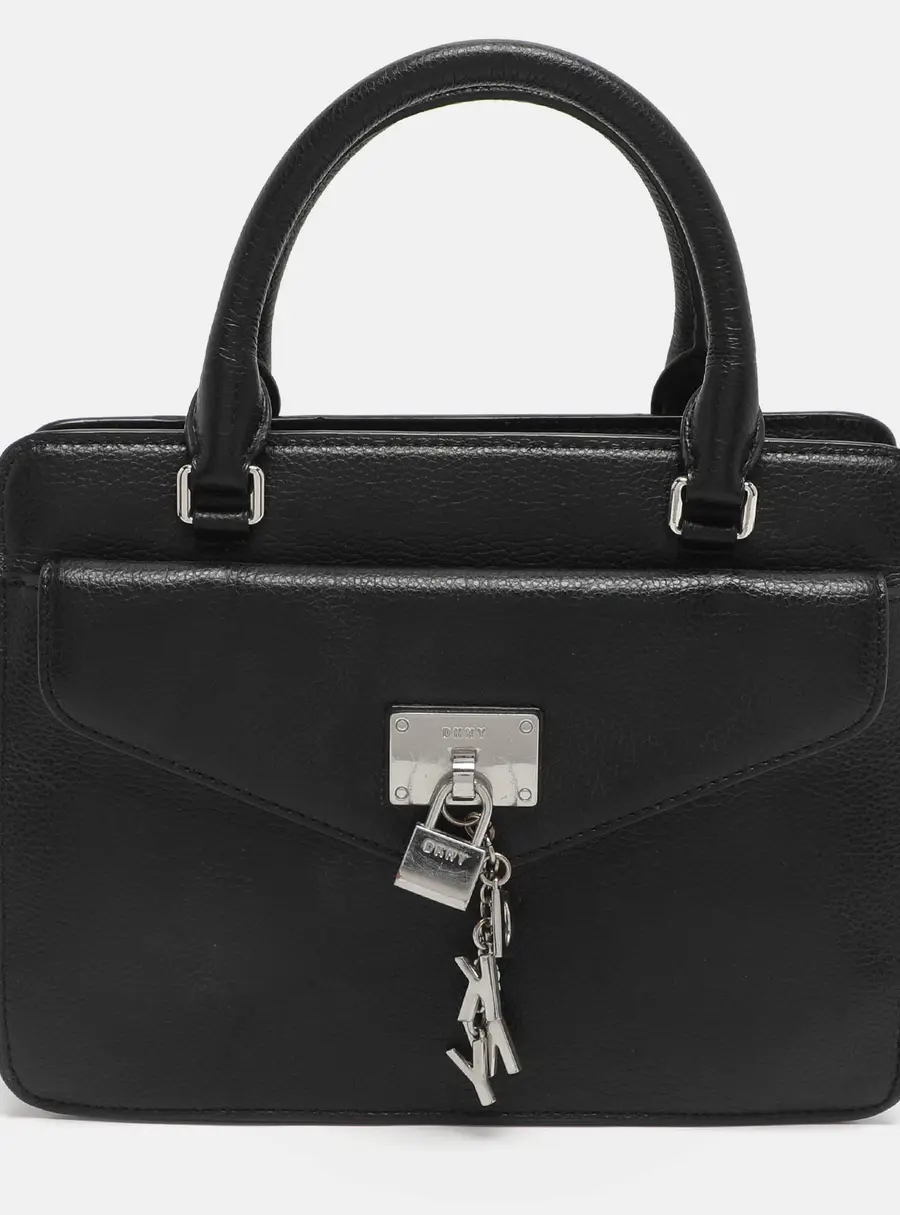 DKNY Elissa Black Leather Satchel