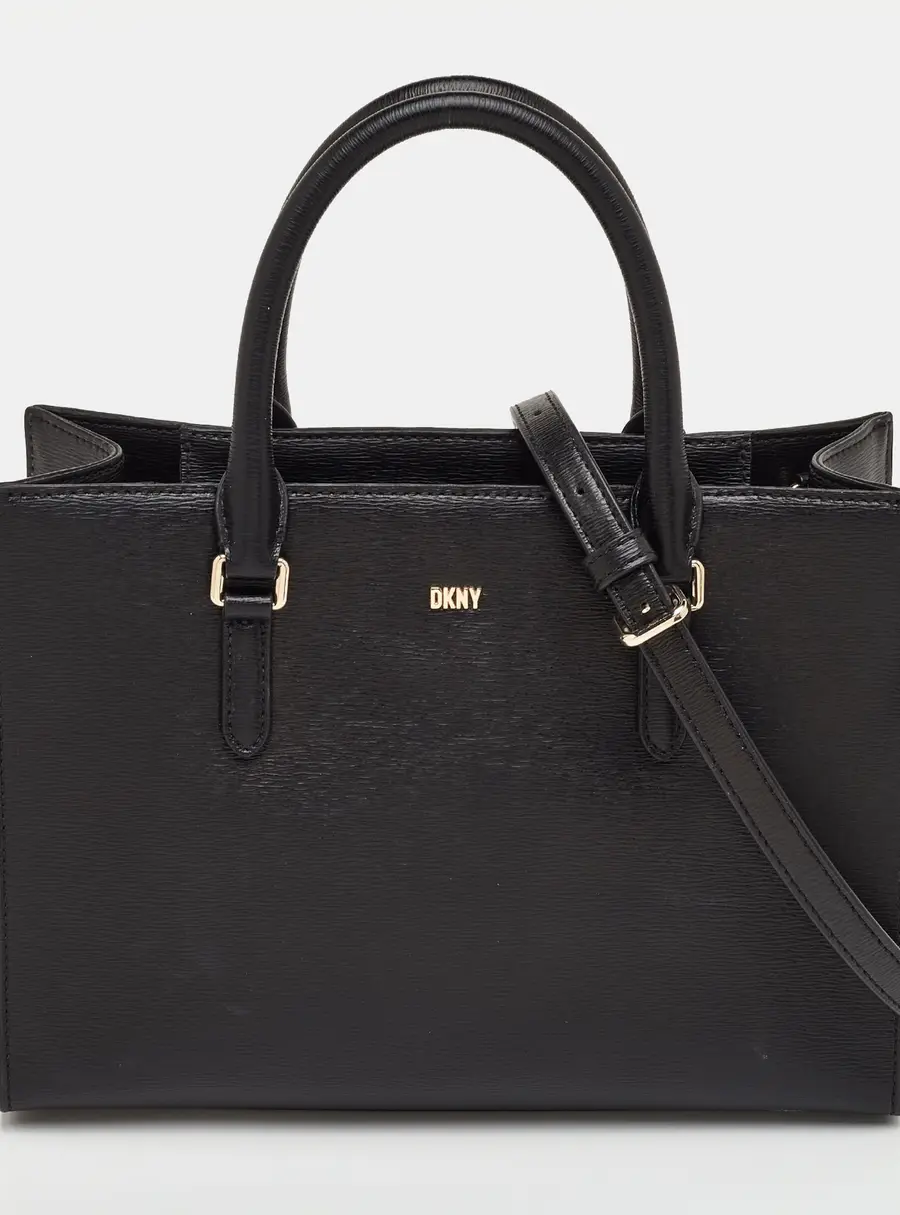 DKNY Bryant Black Leather Shopper Tote