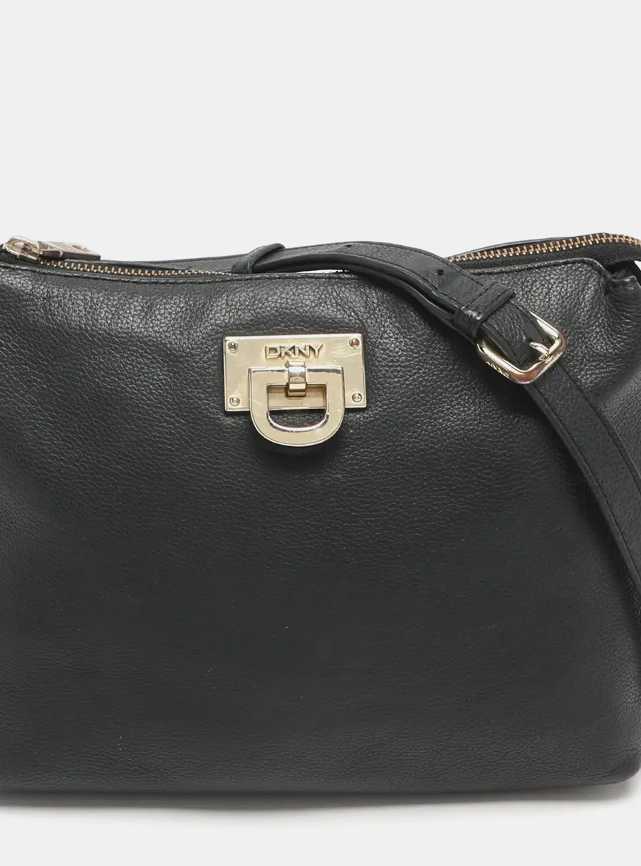 Dkny Black Leather Crossbody Bags