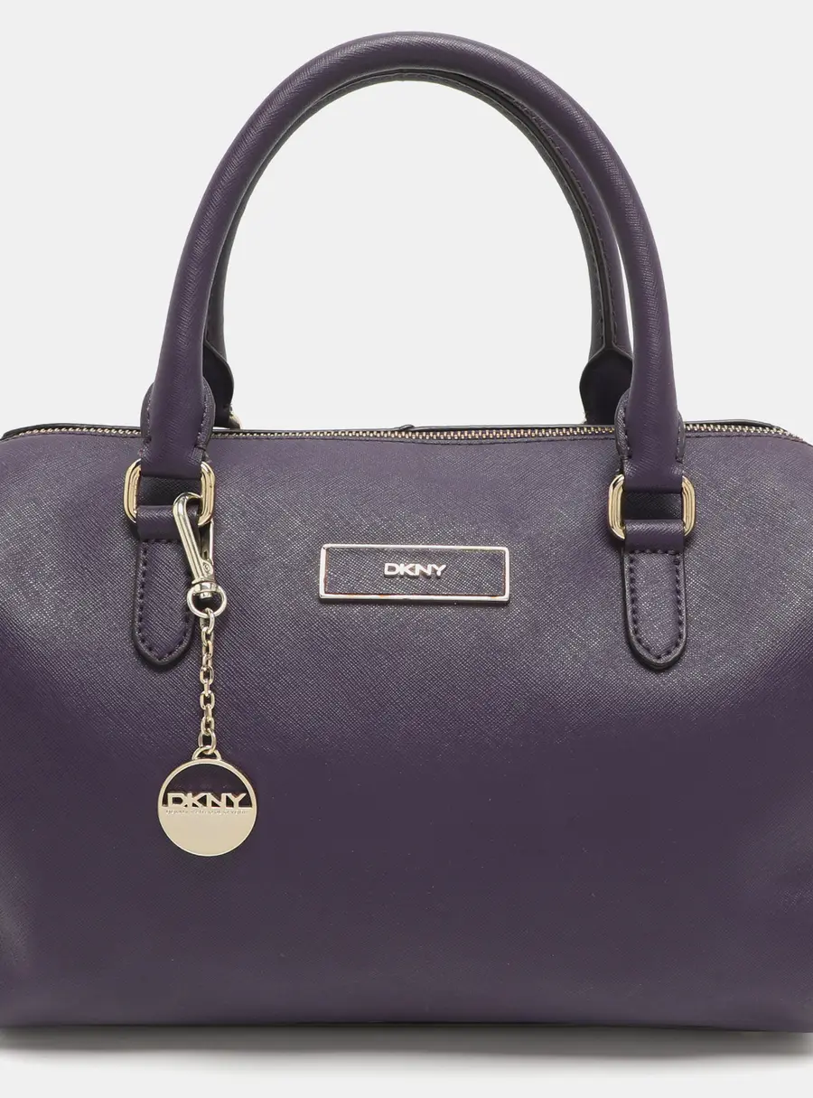DKNY Purple Saffiano Leather Satchel