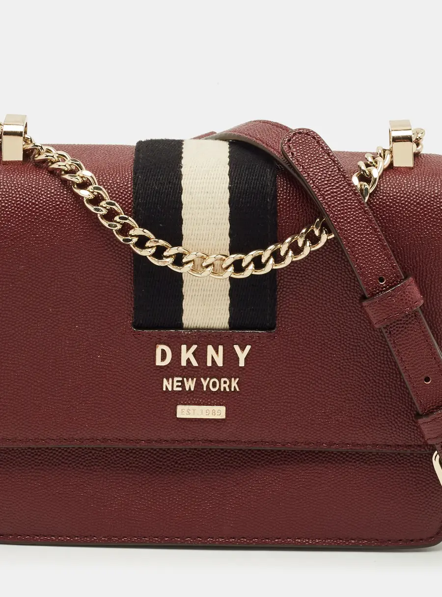DKNY Burgundy Leather Liza Crossbody Bag