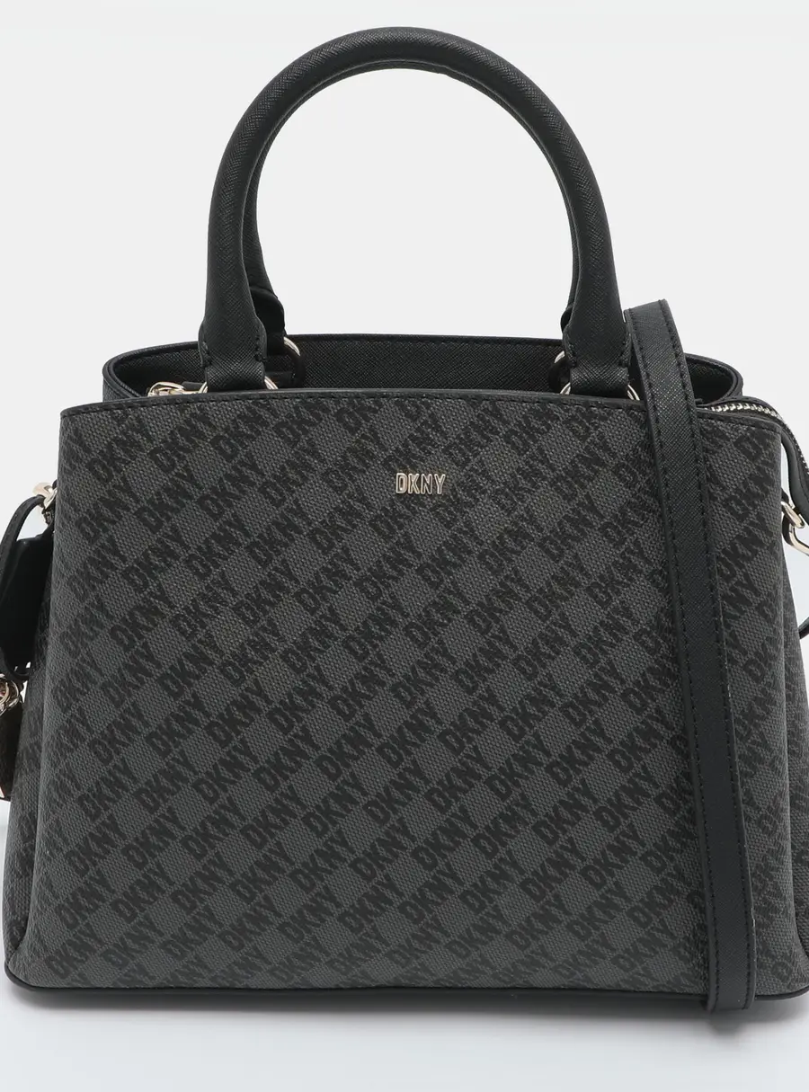 Dkny Dark Grey Signature PVC Top Handle Bag