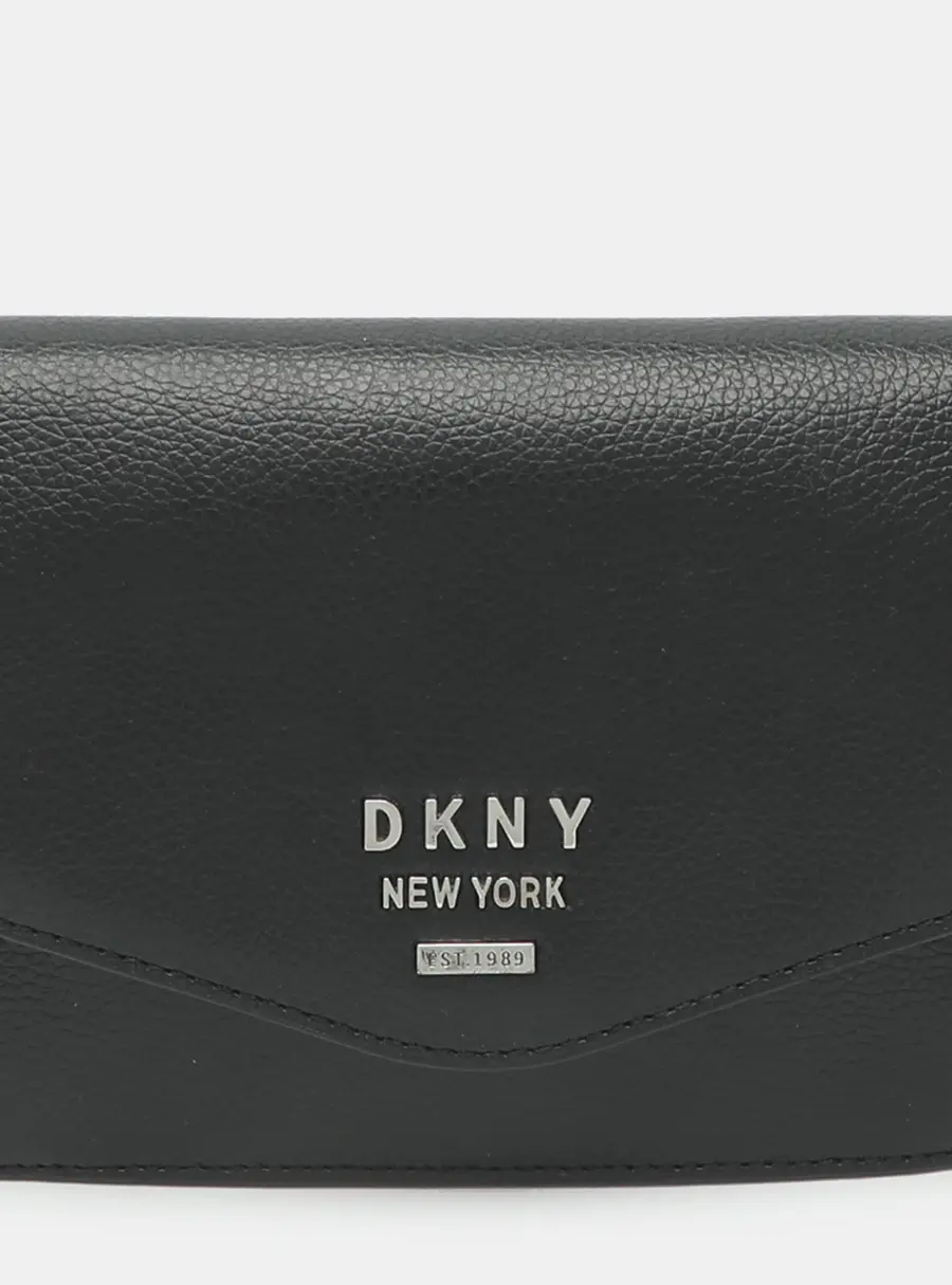 DKNY Black Leather Pouch Clutch