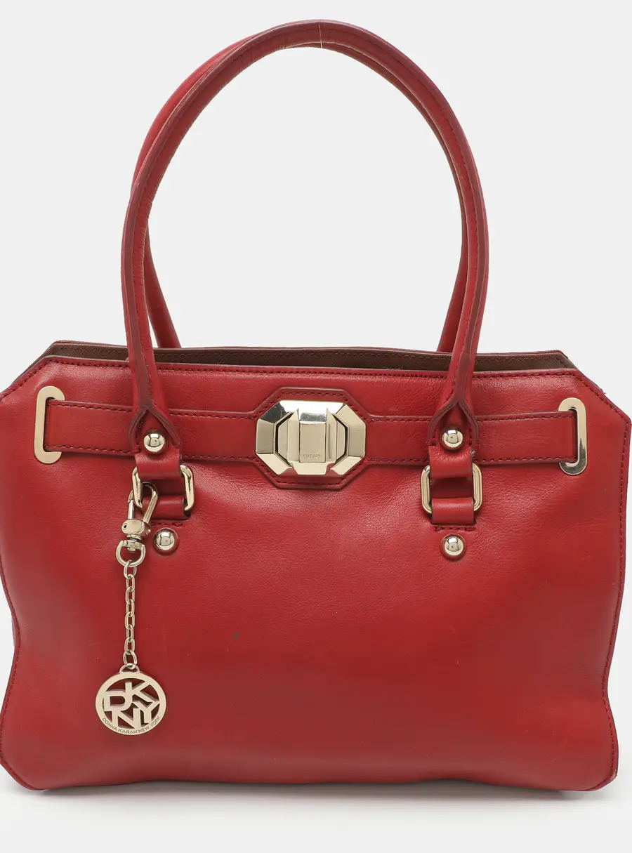 DKNY Allen Red Leather Satchel