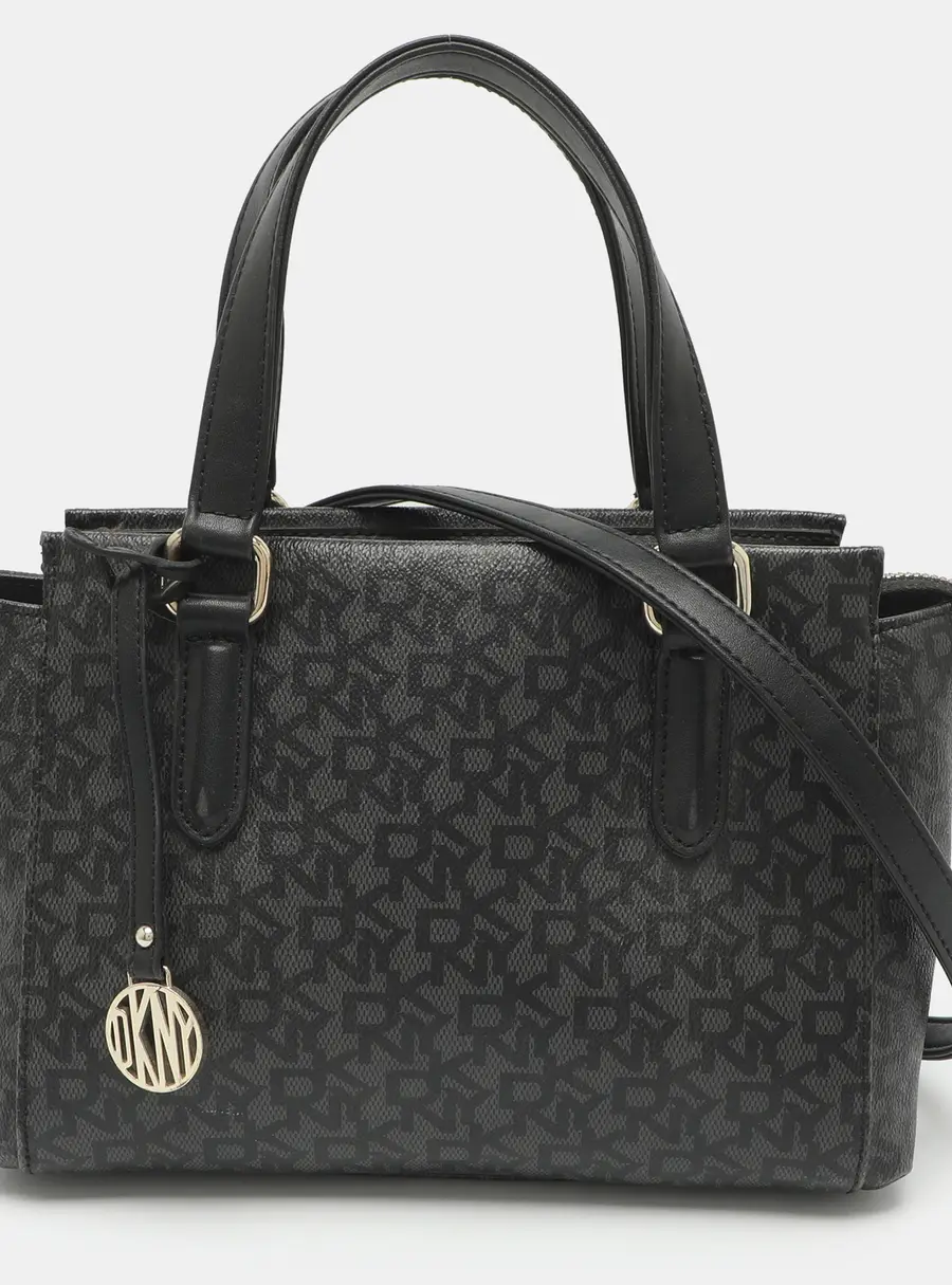 DKNY Dark Grey Signature PVC Satchel
