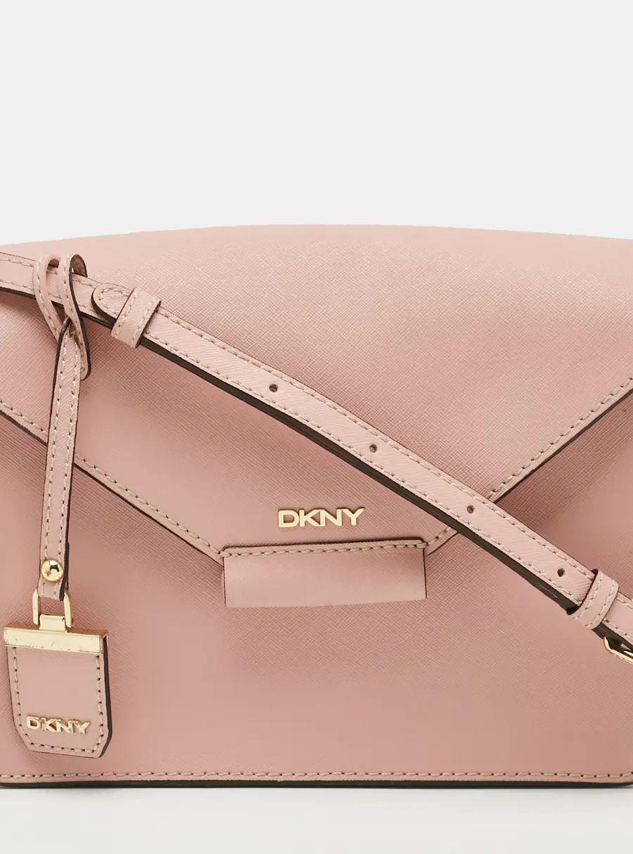 DKNY Envelope Flap Pink Leather Shoulder Bag