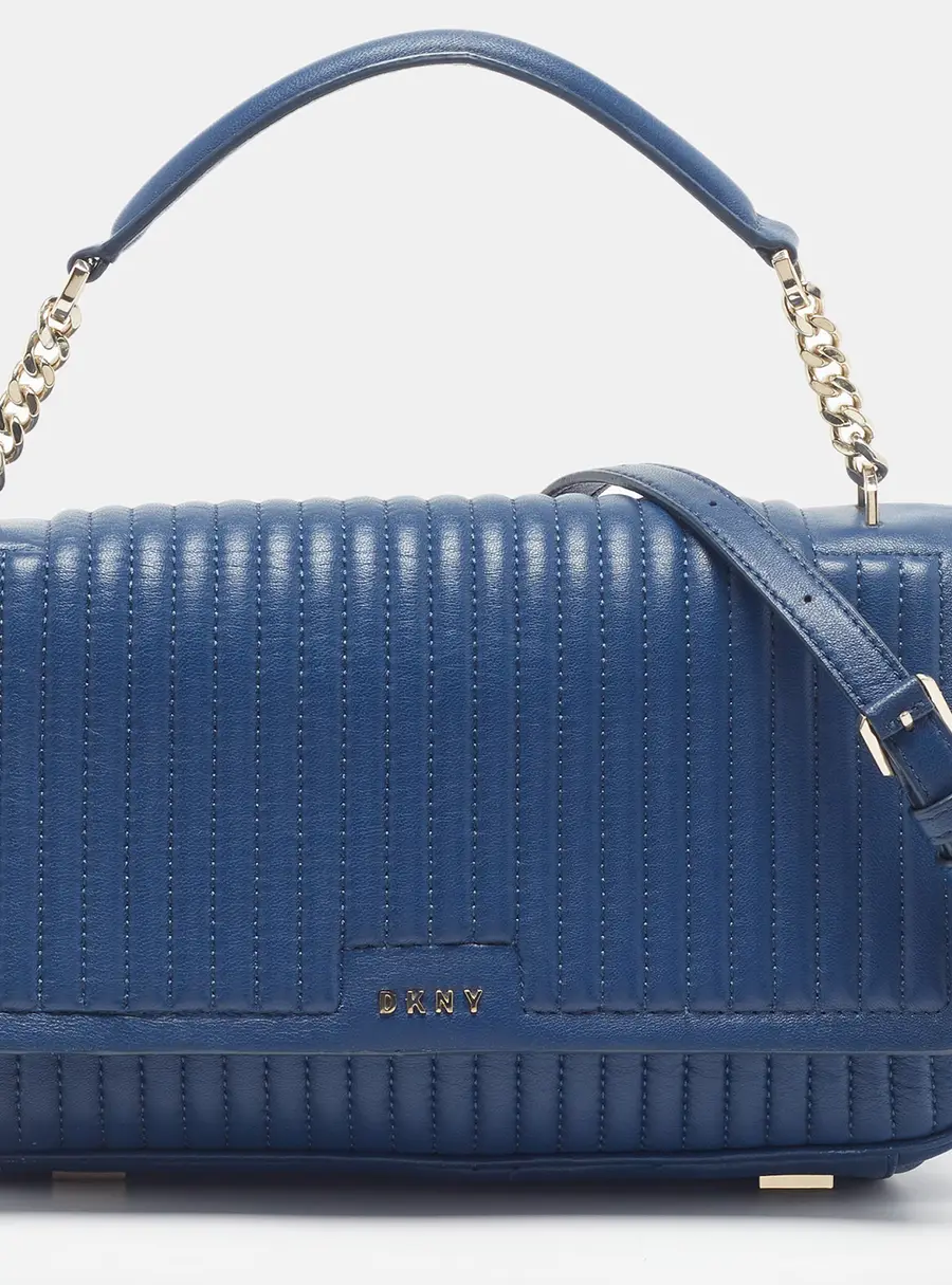DKNY Gansevoort Blue Quilted Leather Shoulder Bag