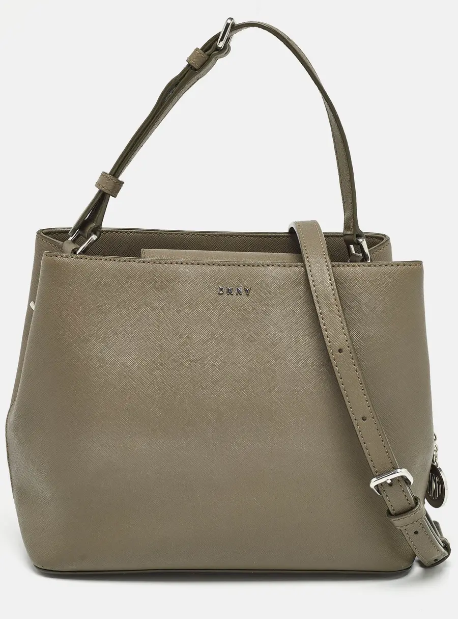 DKNY Beige Leather Bryant Bucket Bag