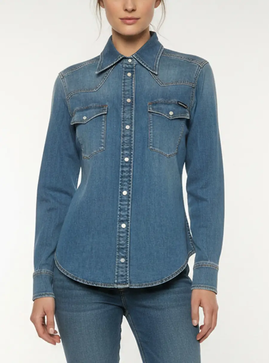Dolce & Gabbana Blue Denim Button Up Shirt S