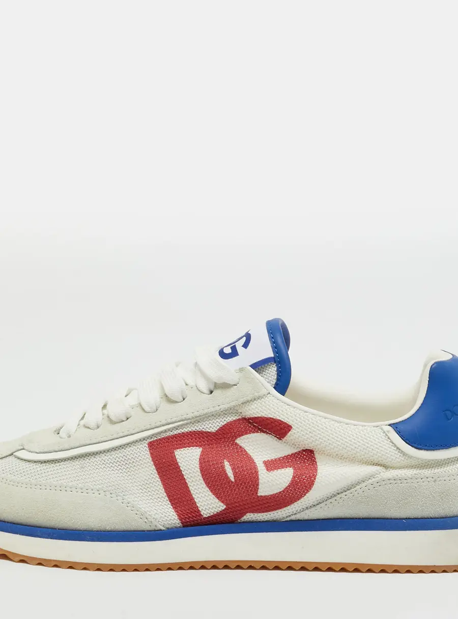 Dolce & Gabbana DG Cushion Size 40 Tricolor Mesh and Suede Low Top Sneakers