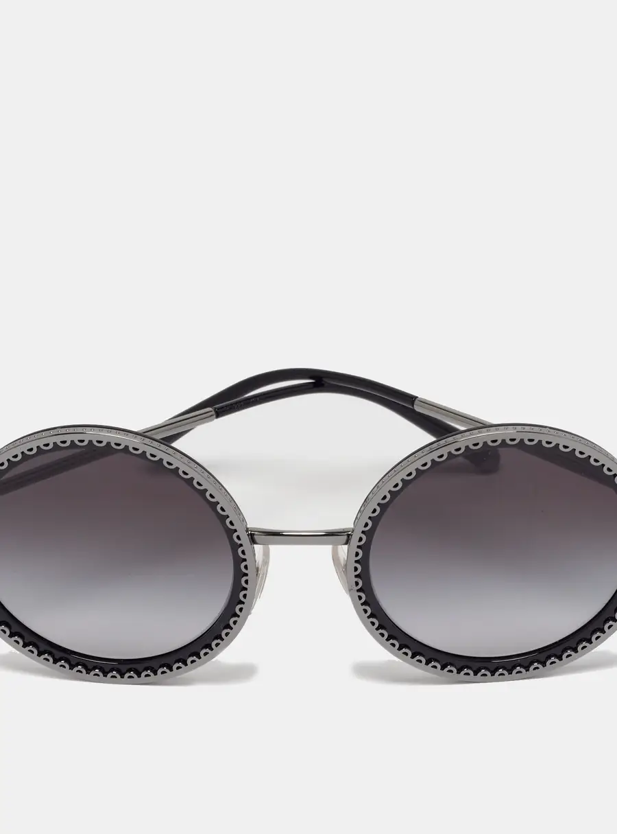 Dolce & Gabbana Black Gradient DG2211 Frame Round Sunglasses