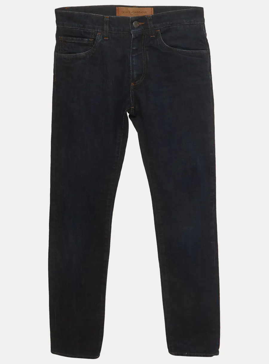 Dolce & Gabbana Blue Stretch Denim Straight Fit Jeans M/Waist 28"