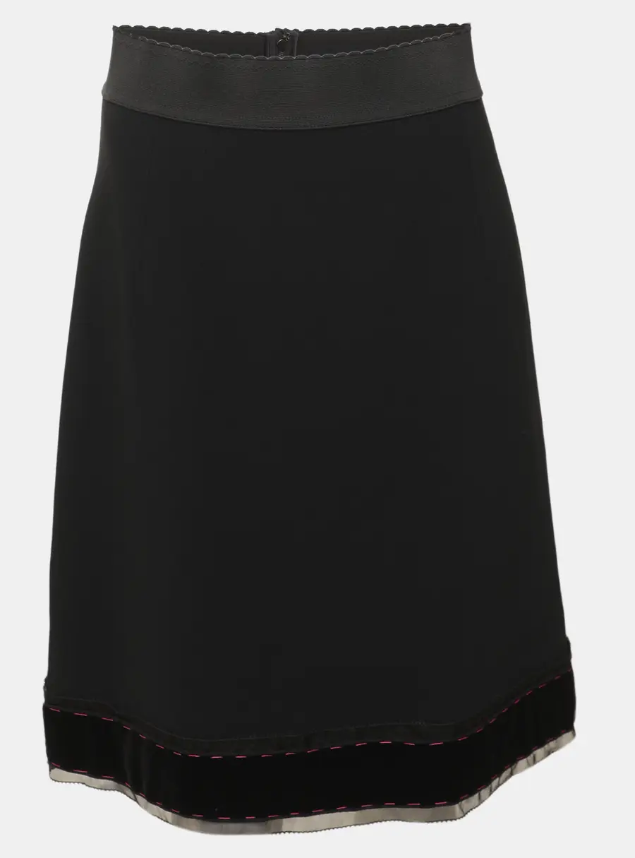 Dolce & Gabbana Black Stretch Crepe Mini Skirt S
