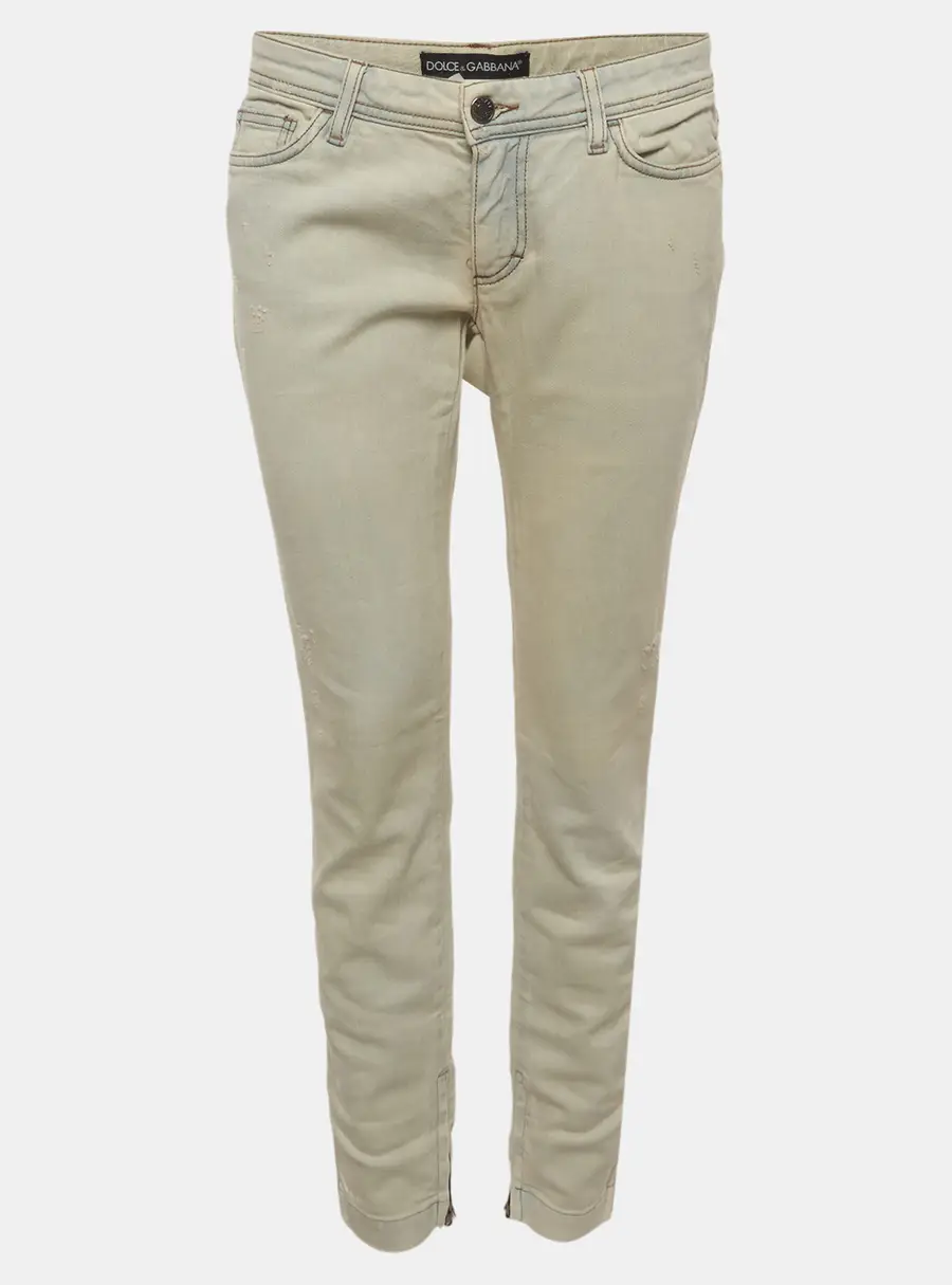 Dolce & Gabbana Beige Denim Straight Fit Jeans M/Waist 31"