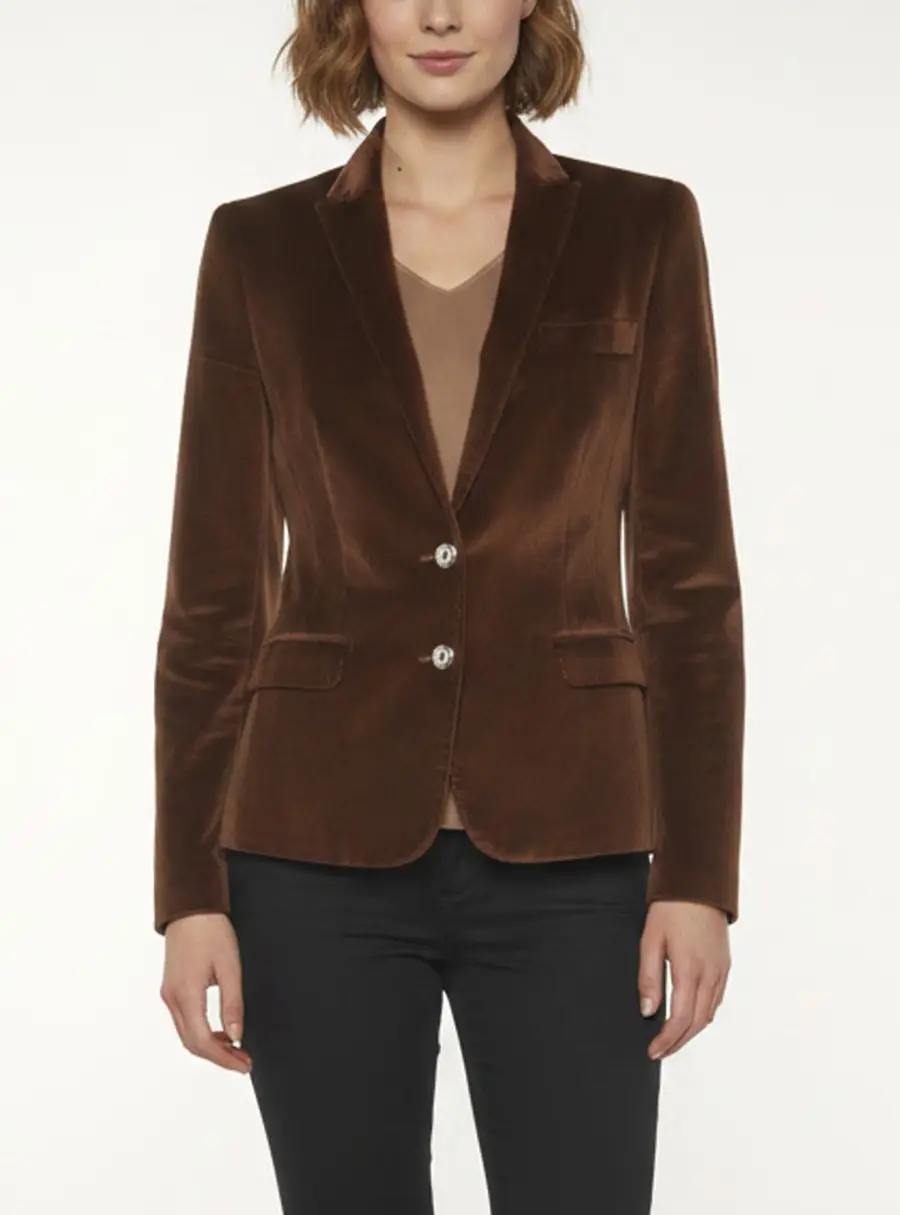 Dolce & Gabbana Brown Velvet Single Breasted Blazer M