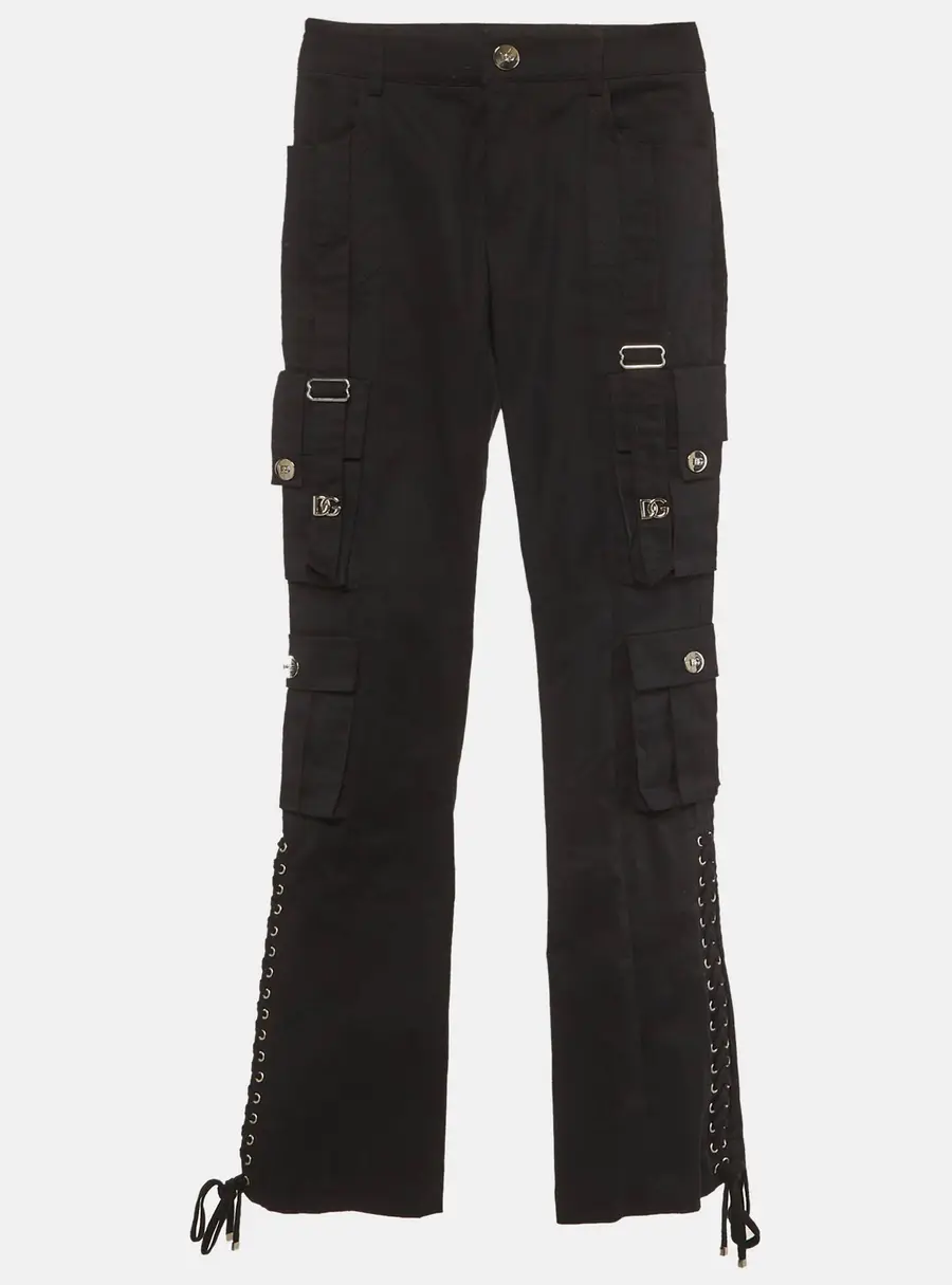 Dolce & Gabbana Black Cotton Side Corded Cargo XS