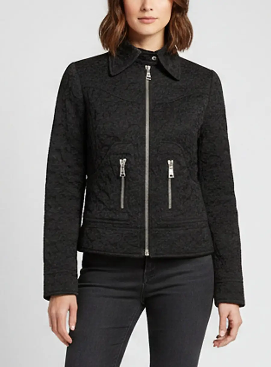 Dolce & Gabbana Black Floral Jacquard Zip Up Jacket S