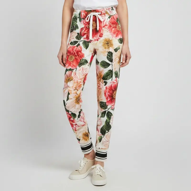 Dolce & Gabbana Multicolour Camellia Print Crepe Jogging Pants XS